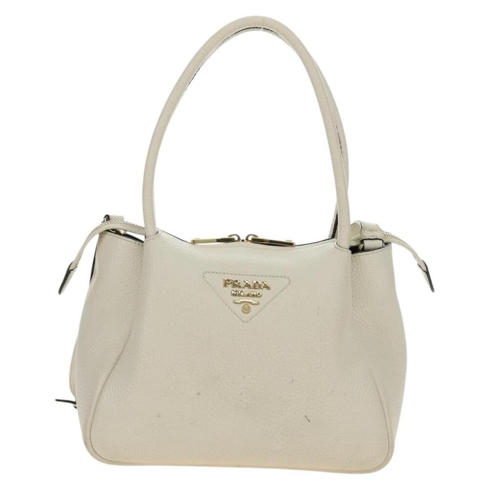 Prada Vitello Leather Handbag Cream